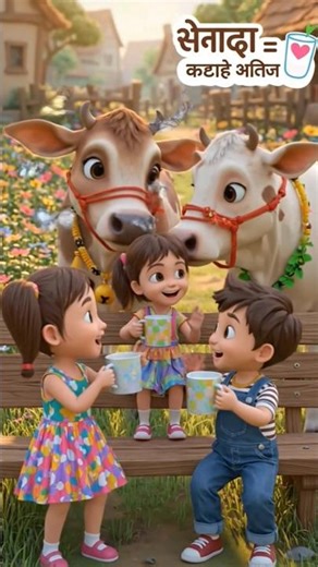Talking Cows Explain Milk & Cow Dung Benefits 🐄🥛 | Kids Learning Farm Story