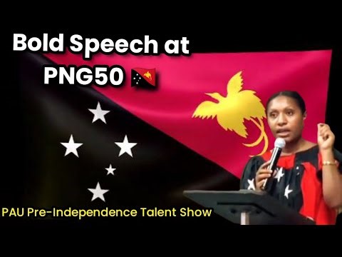 Young PNG Woman’s Bold Speech | PAU Pre-Independence Show | PNG 50th Anniversary 🇵🇬
