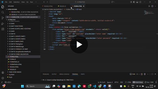 Form Validation with Regex in JavaScript #javascript #formvalidation | Challuri Niharika posted on the topic | LinkedIn