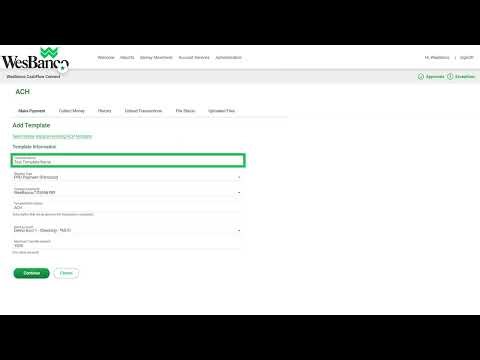 DEMO 1: Creating An ACH Template