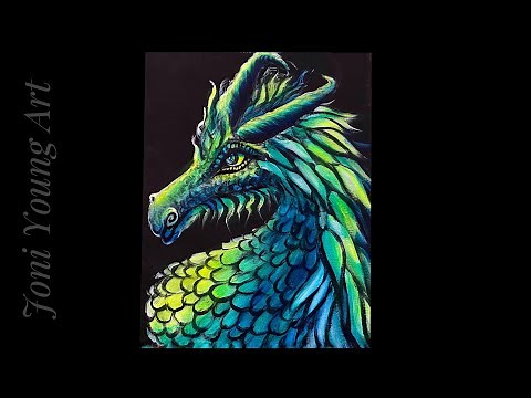 Acrylic Painting of A DRAGON 🐉 TIME- LAPSE