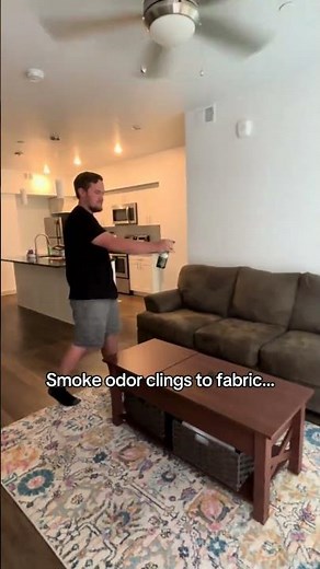 How To Get Smoke Odor Out Of Fabric 🛋️ #shorts