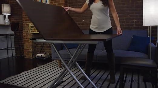 Corner Housewares Modern Multi-Purpose Dining Room Wheeled Transforming Adjustable Expanding X Lift