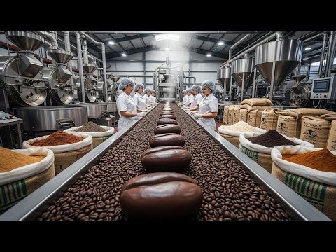 Inside a Modern Coffee Powder Factory: From Fresh Coffee Beans to Premium Fine Powder (Full Process)