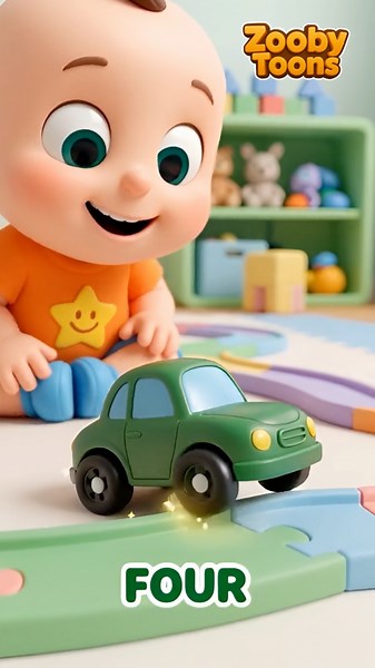 Learn Numbers 1–4 with Colorful Toy Cars 🚗 | Fun Counting for Kids | Nursery Rhymes & Kids Songs