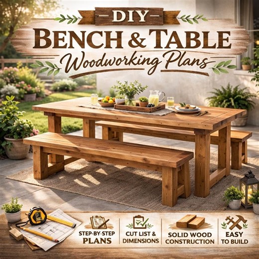 Picnic Table Plans, Step-by-step Instructions, DIY Woodworking Plans (PDF Download) - Etsy Canada