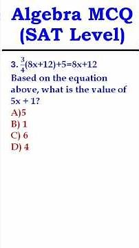 SAT Math Linear Equations Practice 2026