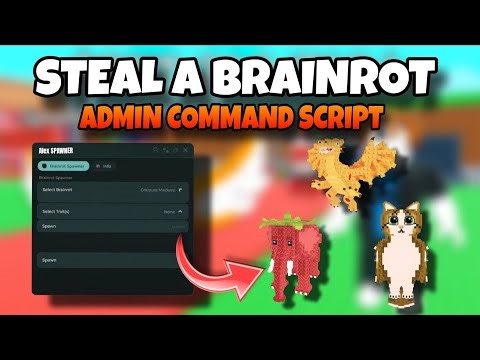 [NEW🦉] ADMIN COMMAND Script| Steal A Brainrots 🎃 | Keyless | BRAINROT Spawner | house color| Alexrbl