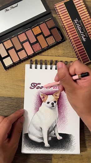 Happy National Dog Day 🐶 I drew the @toofaced mascot using the Born This Way Palette. See my pinned comment to enter the giveaway! #toofacedpartner