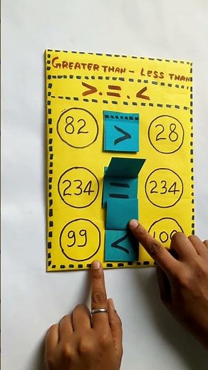 greater than less than / math project / math tlm for primary school #tlm #mathproject #mathtlm