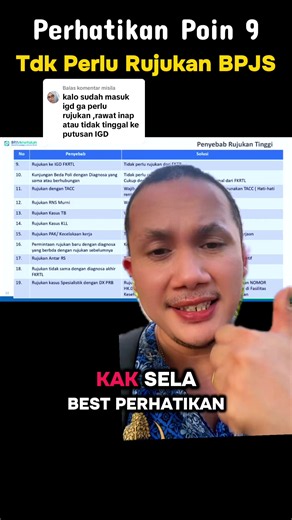 Membalas @misila Aturan bpjs untuk berobat dan mengambil Rujukan BPJS adalah sistem berjenjang yang mengharuskan peserta memulai dari Fasilitas Kesehatan Tingkat Pertama (FKTP) seperti puskesmas/klinik untuk mendapatkan surat rujukan ke dokter spesialis (FKTL) jika diperlukan, kecuali pada kondisi gawat darurat di mana pasien bisa langsung ke IGD RS tanpa rujukan. Ada perubahan sistem menuju rujukan berbasis kompetensi, yang memungkinkan pasien penyakit tertentu (jantung, stroke, dll.) langsung