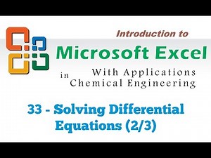 Excel for Chemical Engineers I 33 I Differential Equations (2/3)