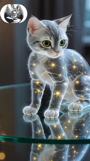 Glass Kitten – Magical Surreal CGI Loop | Transparent Cat Animation #shorts