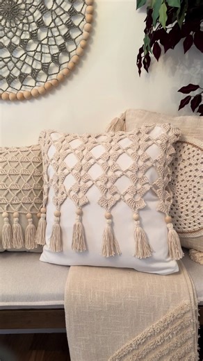 Crochet Pillow Cover Tutorial with 2mm Cotton Braided Yarn
