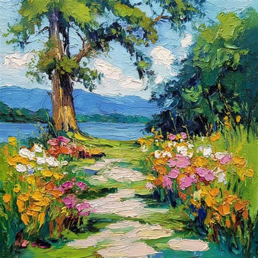 Pacific Northwest Landscape Oil Painting Original Impasto Wildflower River Artwork Wall Art - Etsy