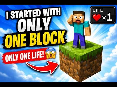I Started With ONLY ONE BLOCK ONLY ONE Life! 😱