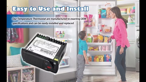 PJEZS0H100 Digital Temperature Controller,Digital Thermostat with Temperature Sensor Probe 115V Compatible with All Refrigerator Types Temperature Controller and Carel (with Mounting Hardware)