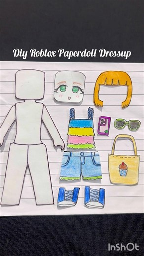 DIY Roblox Paper Doll Dressup☀️🕶️#diy #roblox #paperdoll #dressup #papercraft #paperdiy #kawaiidiy