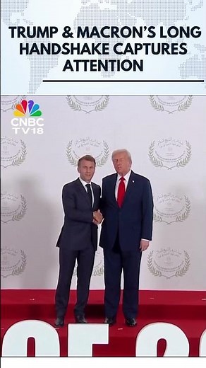 Macron & Trump Share 26-Second Handshake at Gaza Ceasefire Summit | Sharm El-Sheikh 2025 | N18G