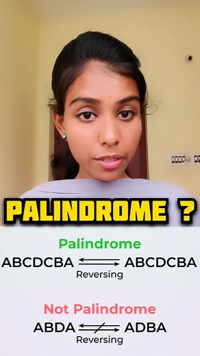 Sri Vaishnavi | Digital Creater 🖥️ on Instagram: "Cracking the Palindrome Code! 🕵️‍♂️🔠 Flip it, reverse it , discover the world of words that stay the same both ways! 🔄✨ #PalindromeFun #WordPlay #ReelsAdventure #DiscoverPalindrome #LanguageGames #techvideos #technologytrends #itjobs #itjobsearch #itjob2023 #reelsinstagram"