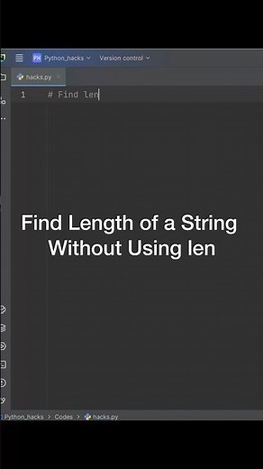Find Length of a String Without Using len() |#python #shorts
