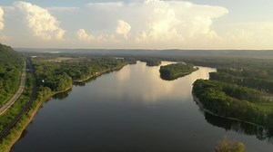 clip-1075623980-aerial-view-mississippi-river-sunset-minnesota-wisconsin
