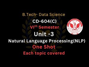 Unit 3 : NLP | RGPV | Data Science Parsing | Discourse | Dialogue | Probabilistic Models | OneShot