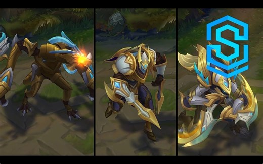 新的 冠军皮肤 金色炫彩(卡兹克, 劫, 卡莉丝塔, 希瓦娜, 锤石, 锐雯) 及 眼守卫皮肤预览 - lol英雄联盟