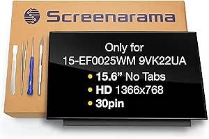 SCREENARAMA New Screen Replacement for HP 15-EF0025WM 9VK22UA, HD 1366x768, Glossy, LCD LED Display with Tools