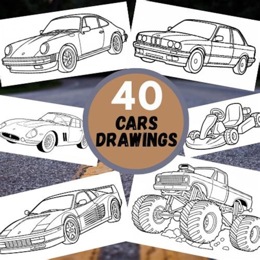 40 Sports Car Coloring Pages | Printable PDF | Coloring Pages Cars | Kids Activity | Instant Download - Etsy Canada