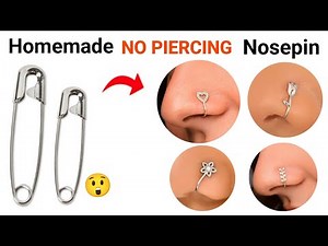 DIY Homemade Nose Pin😍🥰/how to make nose ring with safety pin/ diy homemade nose ring