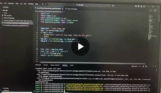 #image #opencv #fft #smoothing #sharpening #interactive #university | Aya Jad