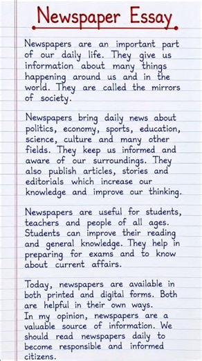 Homework Help | Newspaper Essay