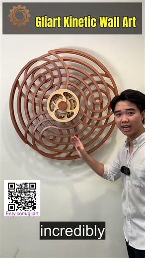 ETSY SHOP Mesmerizing No Battery Kinetic Wood Decor for Home #EtsyShop #KineticWallArt #HomeDecor #