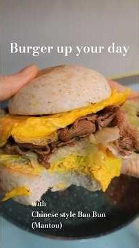 Burger Bao Bun with beef blade and eggs 🤤👌🤌 #cooking #easyrecipe