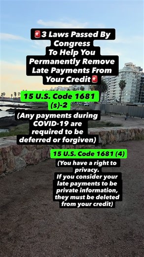 🚨 The truth about “laws that remove late payments”… most people are misinformed ❌ You may have seen posts saying certain laws automatically delete late payments… but that’s not how it actually works. Here’s what these laws REALLY do 👇 Under the Fair Credit Reporting Act (15 U.S.C. §1681) ✔️ Credit reports must be 100% accurate ✔️ You have the right to dispute errors ✔️ Bureaus must investigate and verify information Under the CARES Act (COVID-19 relief rules) ✔️ Accounts in approved relief pro