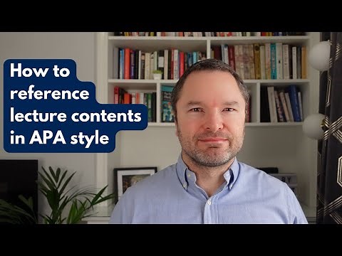 How to reference lecture contents in APA style