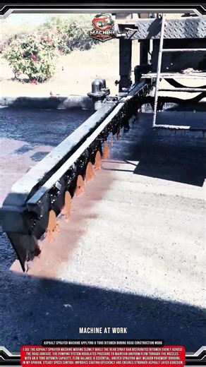 Asphalt Sprayer Machine Applying 8 Tons Bitumen During Road Construction Work