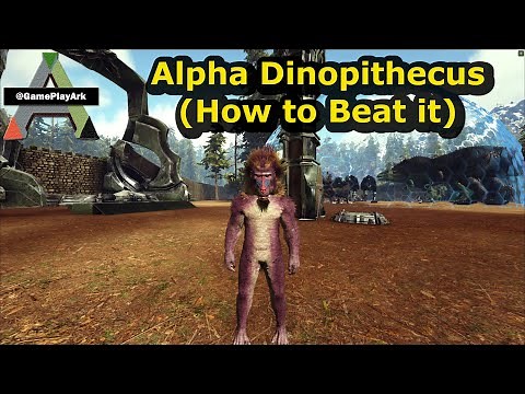 Alpha Dinopithecus Boss Fight Ark Lost Island ( How to Beat it )