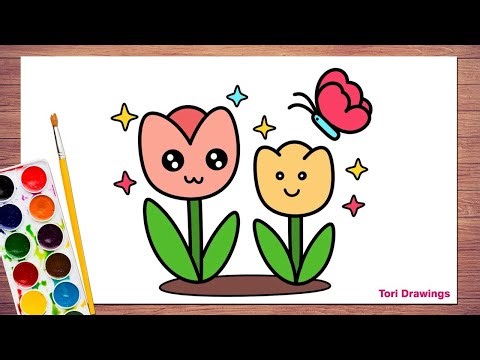 How to Draw Tulip | Tori Drawings