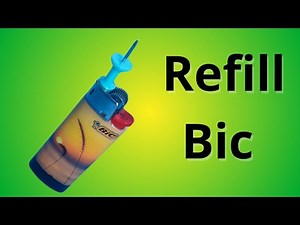how to refill Bic lighter with office pin