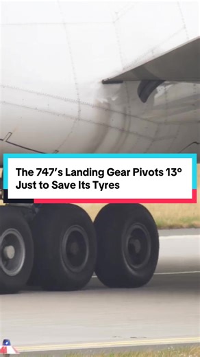The Boeing 747’s landing gear can pivot 13 degrees. That hidden trick stops tyre scrubbing during sharp turns and keeps this 400-ton giant rolling smoothly on tight taxiways. Hydraulic actuators twist the bogies just enough to save rubber, reduce stress, and keep operations efficient at the world’s busiest hubs. So here’s the debate: is this one of Boeing’s smartest engineering feats… or just a clever fix for building a jet that massive? #Boeing747 #747 #Boeing #aviation #avgeek