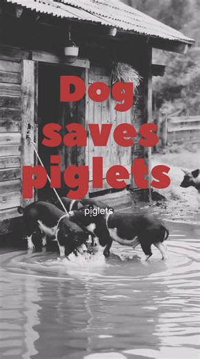 “Farm CCTV Captures Dog Rescuing Piglets in Rain!” #farm #farmlife #pig #dog