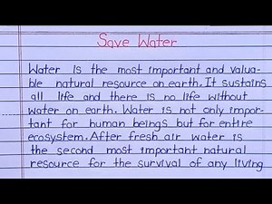 Essay on Save Water in English Paragraph on Save Water in English / Essay on Water Conservation