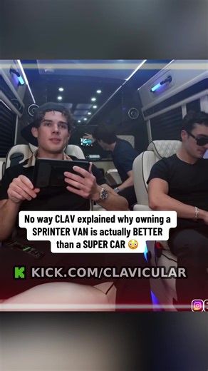 No way CLAV explained why owning a SPRINTER VAN is actually BETTER than a SUPER CAR 😳 #kick #clavicular #broclipstv