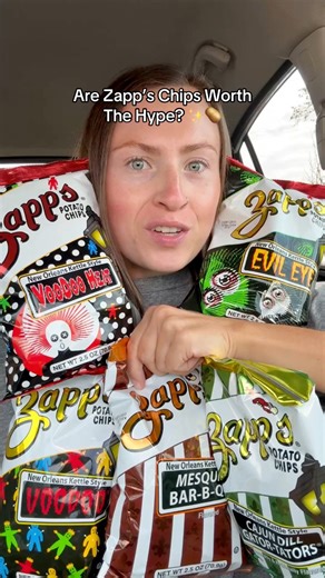 37K views · 589 reactions | I’m mad nobody told me to try these voodoo chips sooner  Zapp's Potato Chips #zappschips #chips #voodoochips #spicychips #snacks #potatochips #kettlechips #dillpickle #picklechips #barbecue #tastetest #foodfind #groceryhaul #snackreview | Morgan Chomps | Facebook