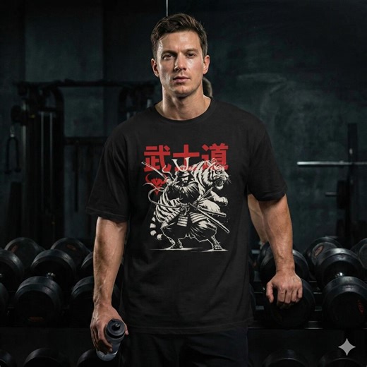 Samurai Tiger Shirt | Japanese Bushido Graphic | Ronin Warrior Streetwear | Martial Arts Pump Cover | Mens Oversized Top - Etsy