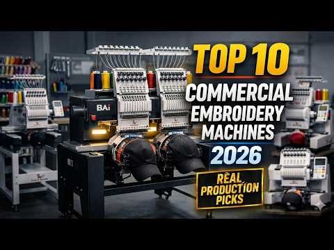Best Commercial Embroidery Machines in 2026 (Top 10 Ranked for Real Production)