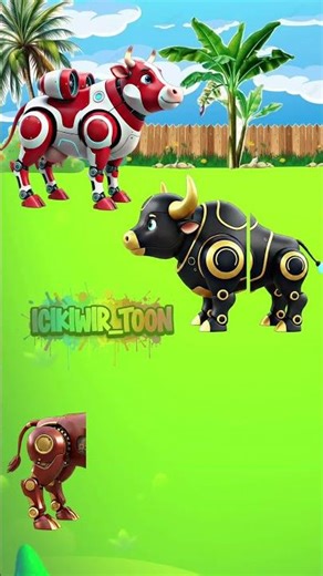 Guess the correct head of the bull and buffalo robot!! #shorts #viral