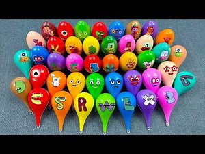 Rainbows SLIME 💫 Look Numberblocks, Alphablocks, Alphabet Lore in Drops, Eggs Glitter, Satisfying🌈